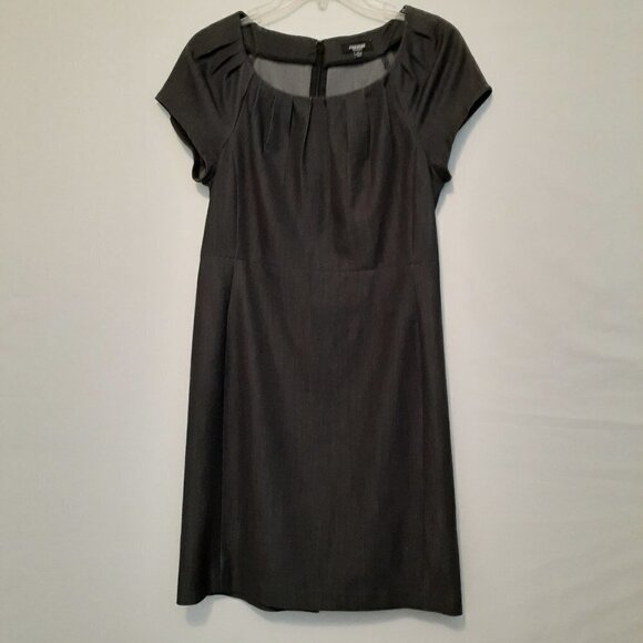 PREMISE Dark Gray Short Sleeve Knee Length Sheath Dress; Size 4 - Picture 1 of 7